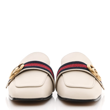 Gucci Calfskin Web Womens Peyton GG Slippers 35.5 Mystic White 2 of 12