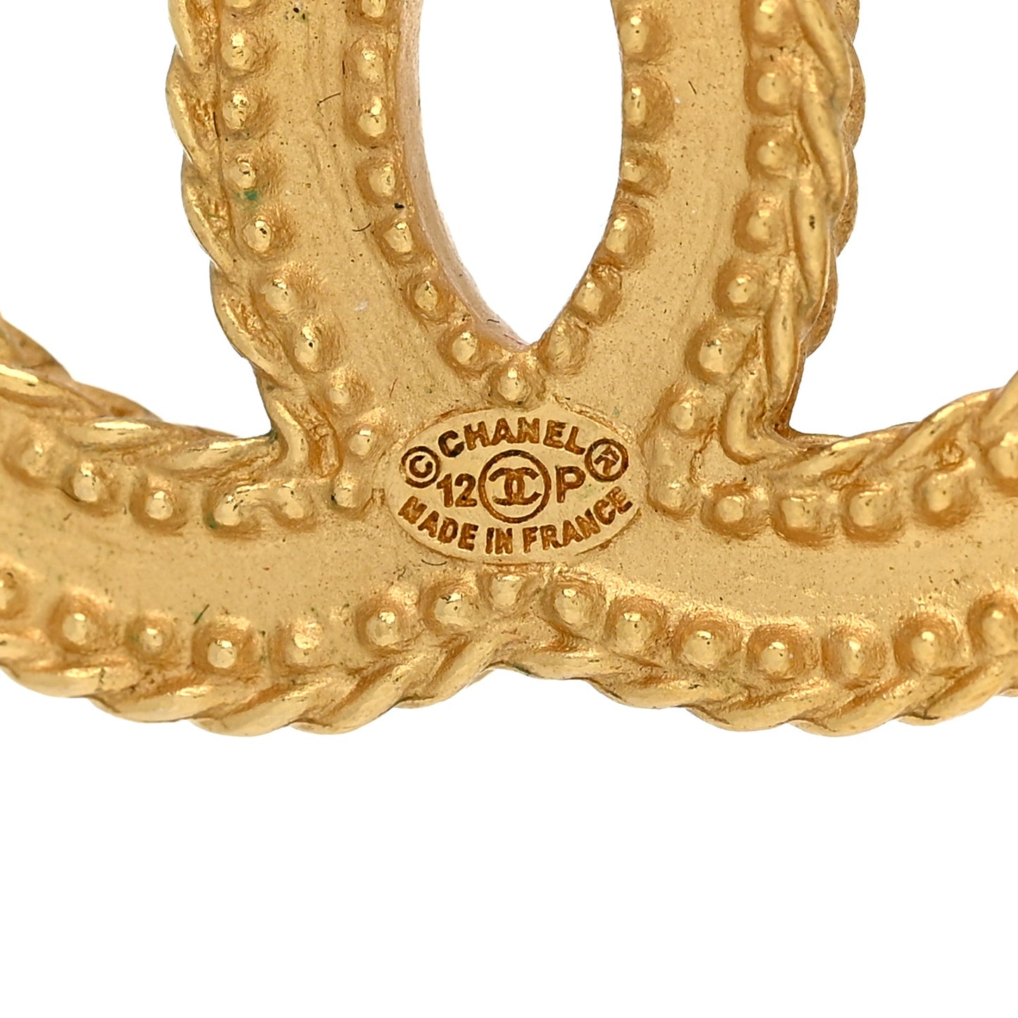 CC Drop Earrings Matte Gold