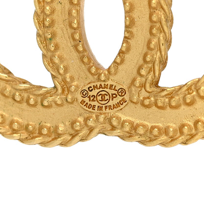 Chanel CC Drop Earrings Matte Gold 4 of 5
