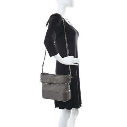 Chanel Aged Calfskin Quilted Medium Gabrielle Hobo Grey 2 of 12