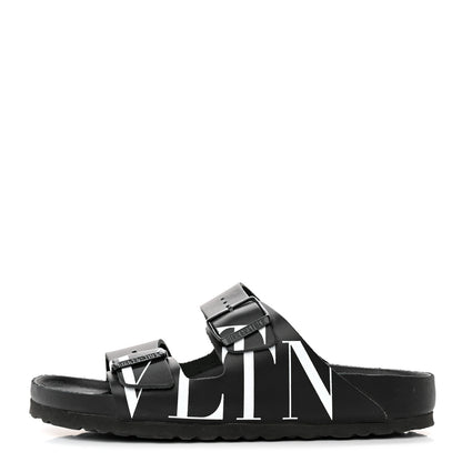 Valentino Garavani Calfskin VLTN Birkenstock Slide Sandals 39 Black 1 of 9