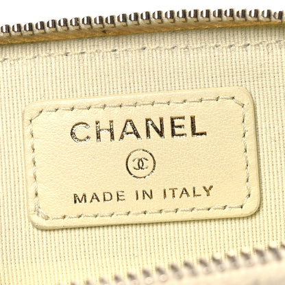 Chanel Caviar Quilted Zip Card Holder Wallet Light Yellow 7 of 14