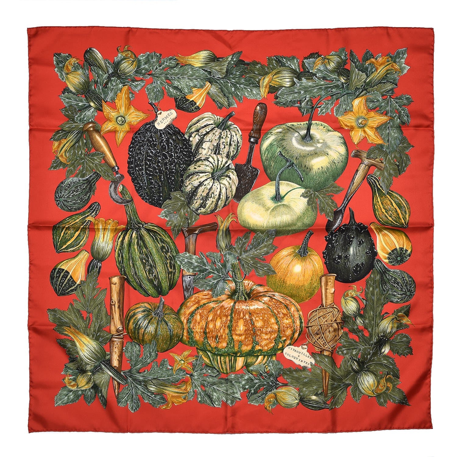 Hermes Silk Citrouilles et Coloquintes Scarf 90 1 of 6