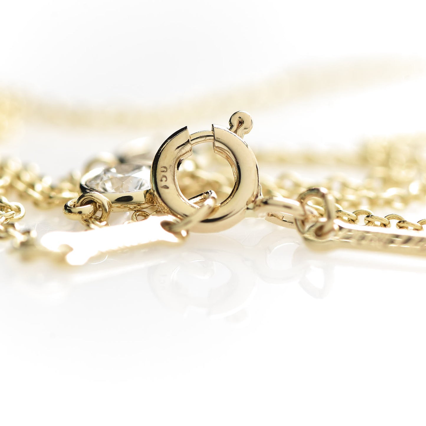 18K Yellow Gold Diamond .75ctw 5 Station Diamonds by the Yard Necklace