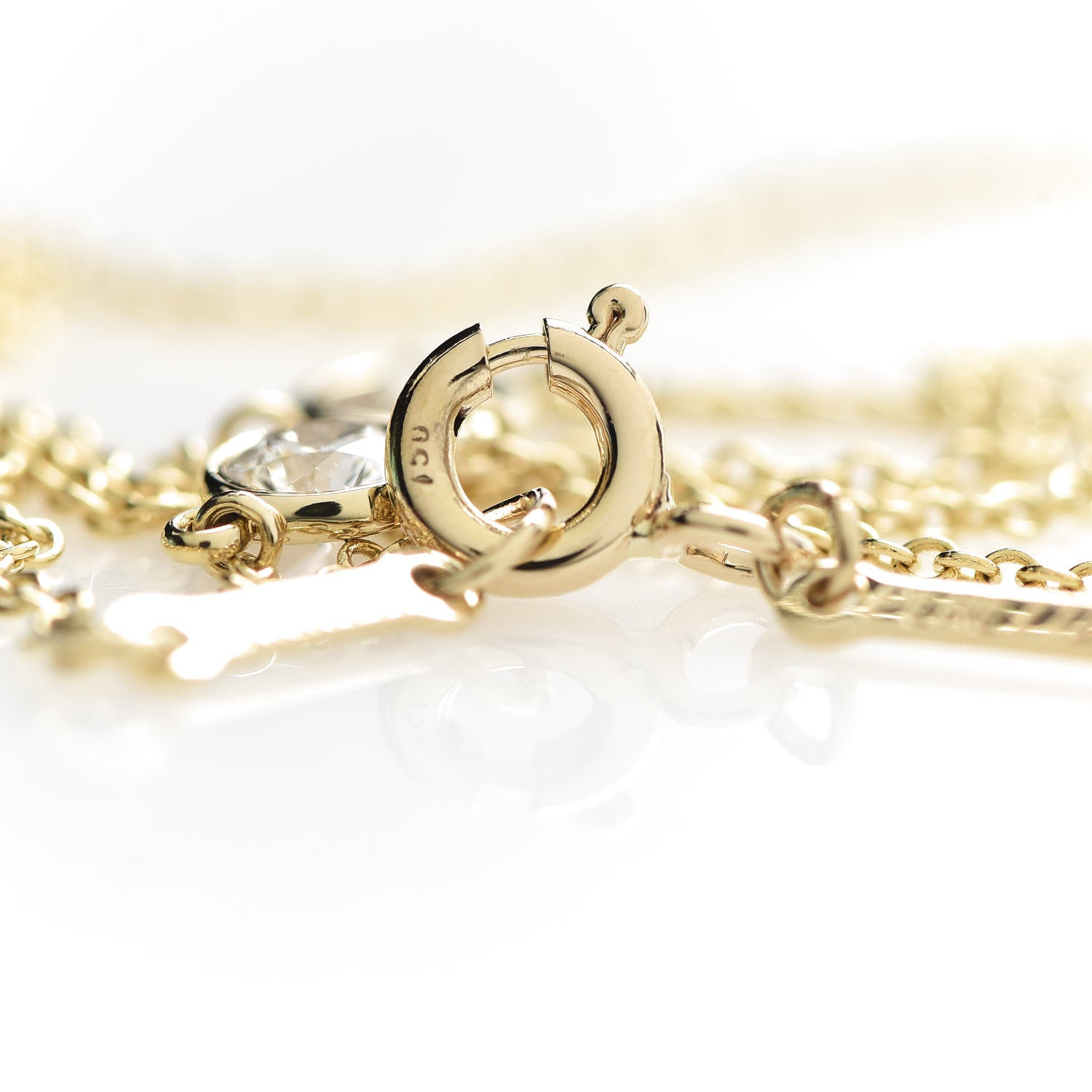 Tiffany 18K Yellow Gold Diamond .75ctw 5 Station Diamonds by the Yard Necklace 5 of 9