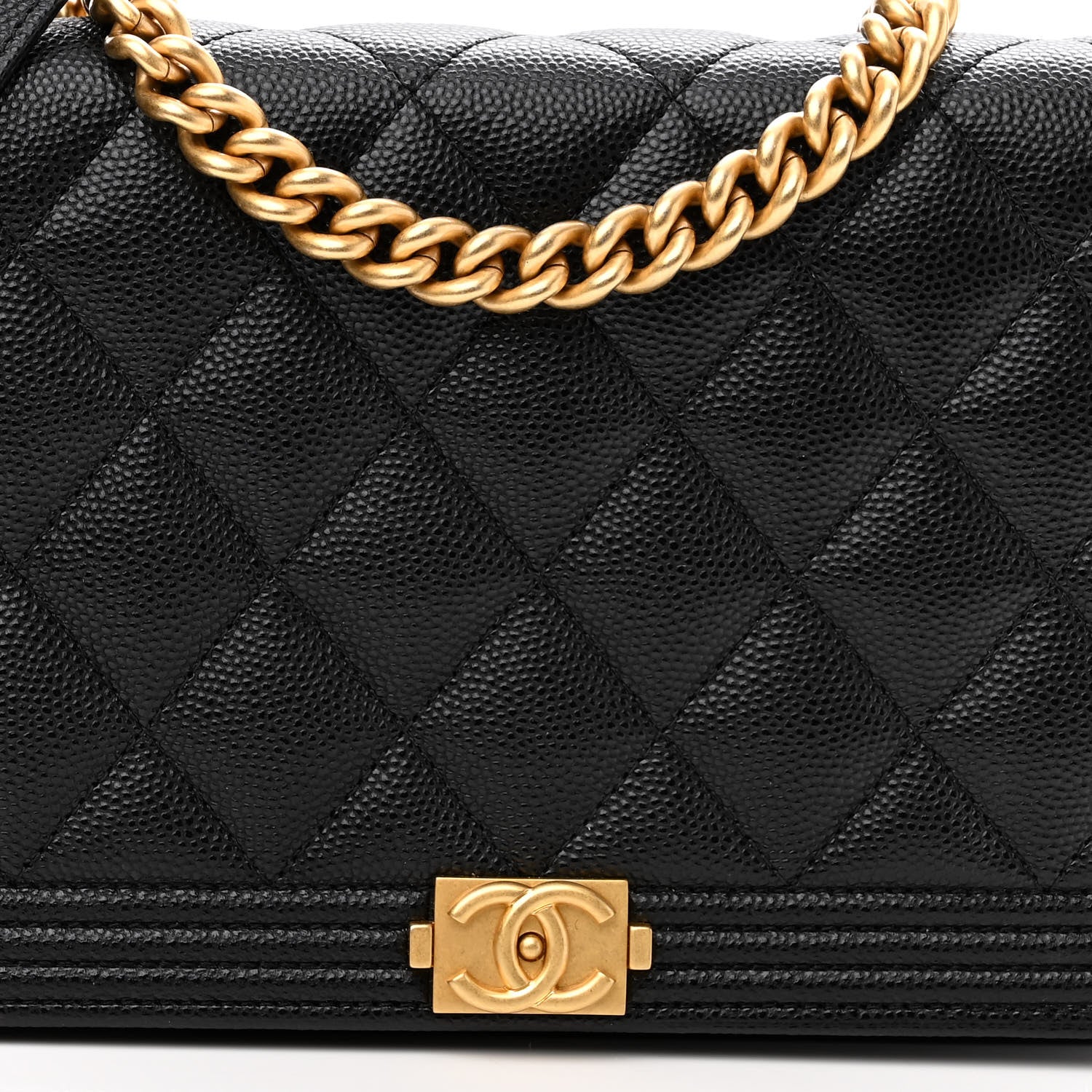 Chanel Caviar Quilted Boy Wallet On Chain WOC Black 9 of 12