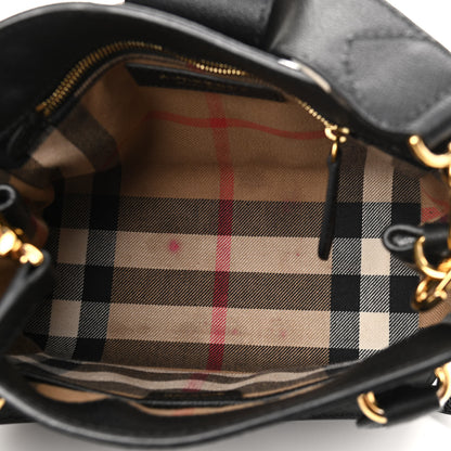 Burberry Soft Grain Calfskin Small Buckle Tote Black 5 of 13
