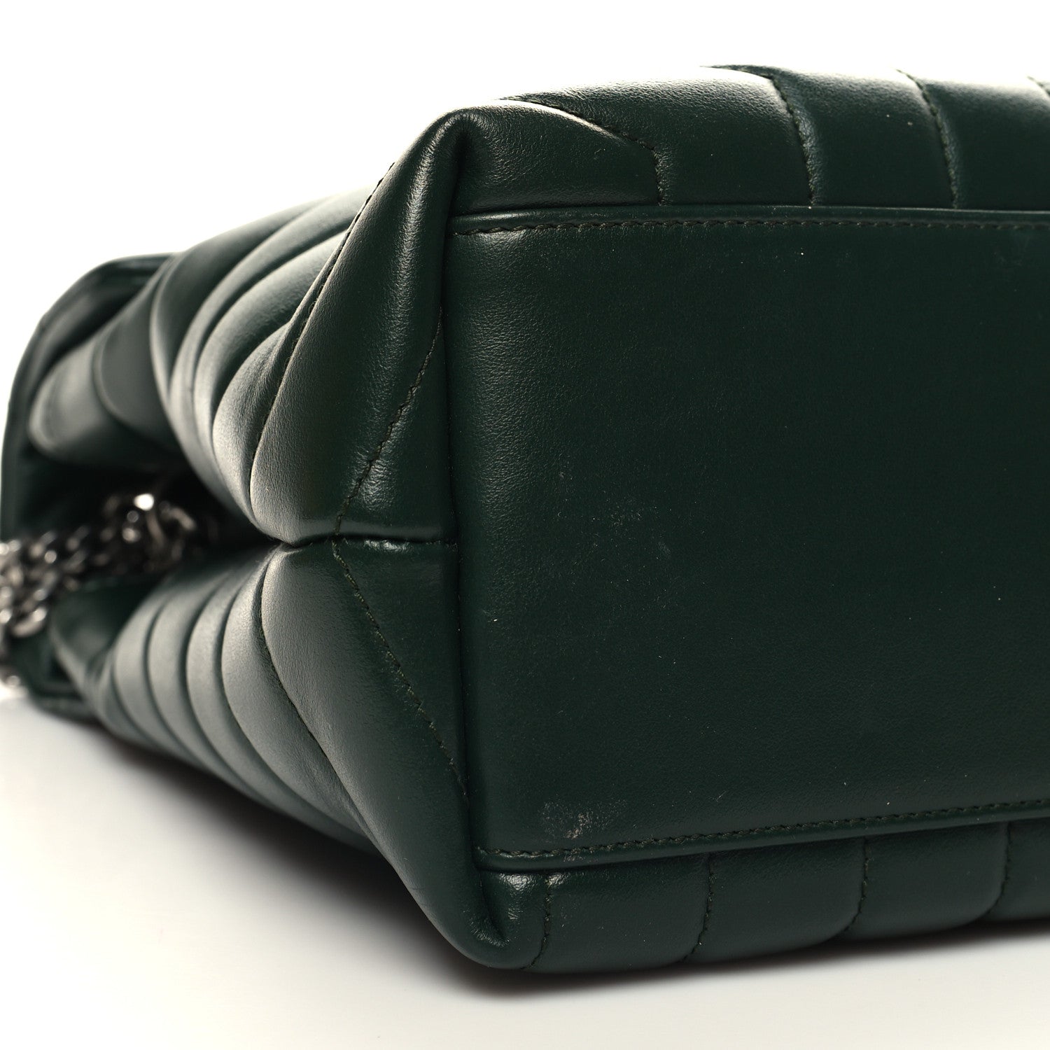 Saint Laurent Calfskin Y Quilted Monogram Medium Loulou Chain Satchel Olive 10 of 12