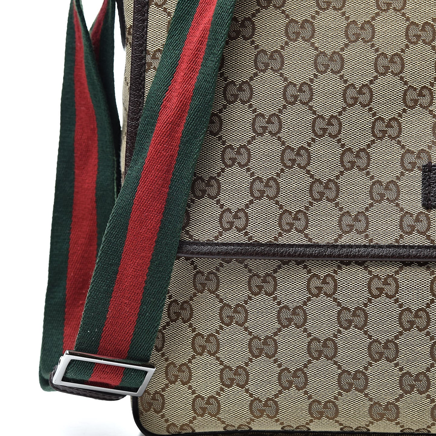 Monogram Web Medium Flap Messenger Beige Dark Brown