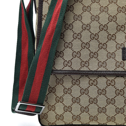 Gucci Monogram Web Medium Flap Messenger Beige Dark Brown 8 of 13