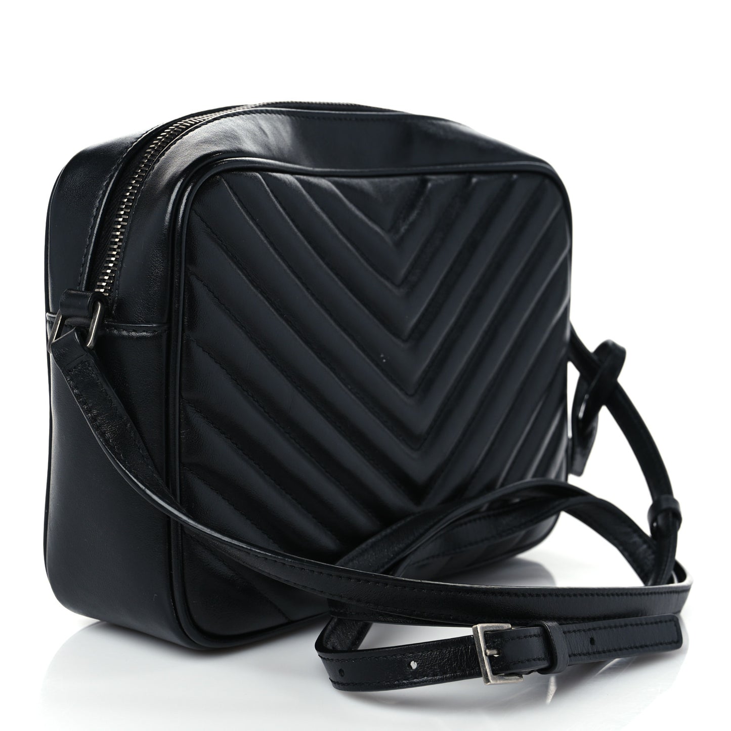 Calfskin Matelasse Monogram Lou Camera Bag Black