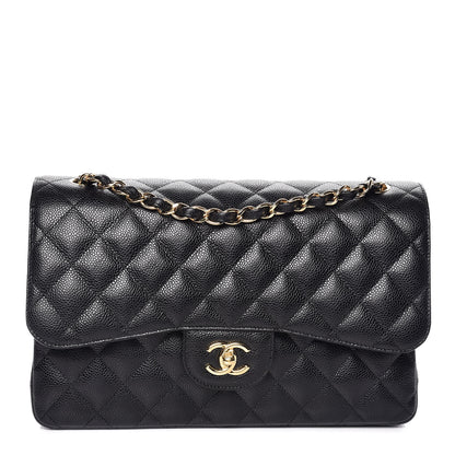 Chanel Caviar Quilted Jumbo Double Flap Black 1 of 10