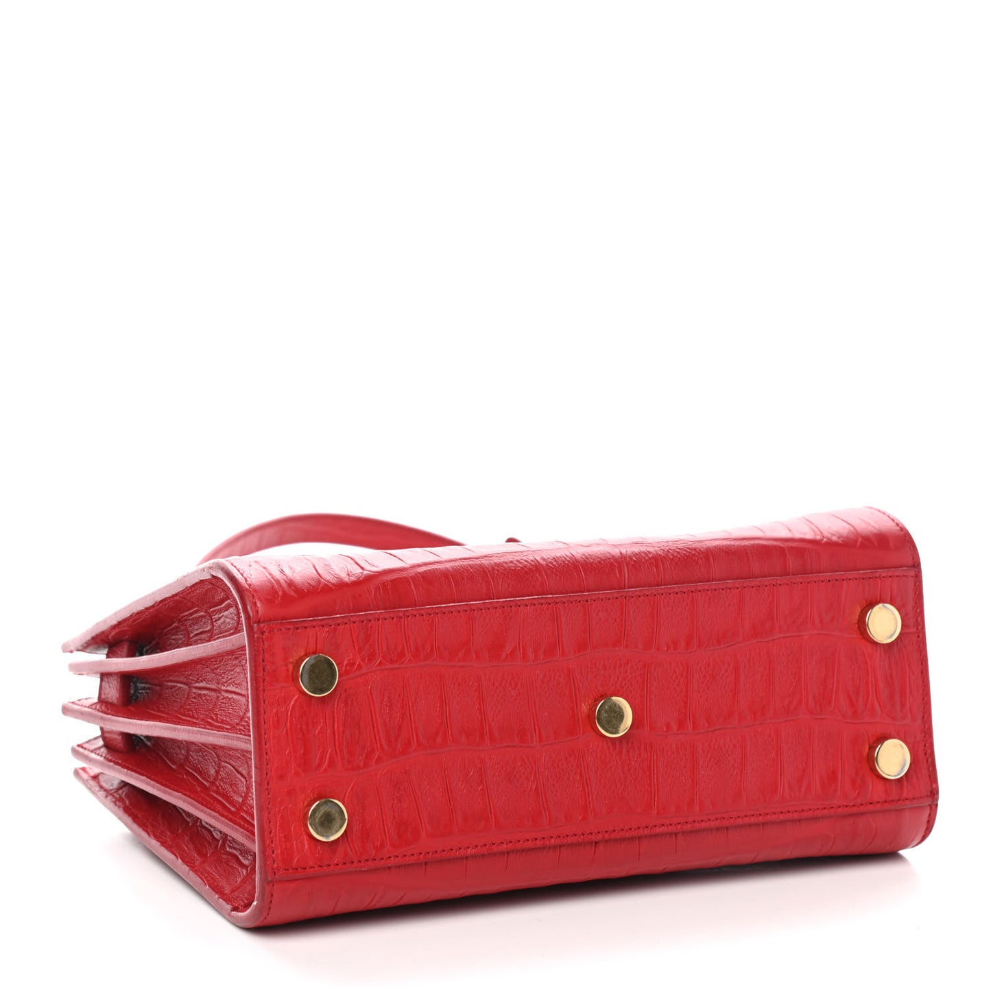 Calfskin Crocodile Embossed Nano Sac De Jour Red
