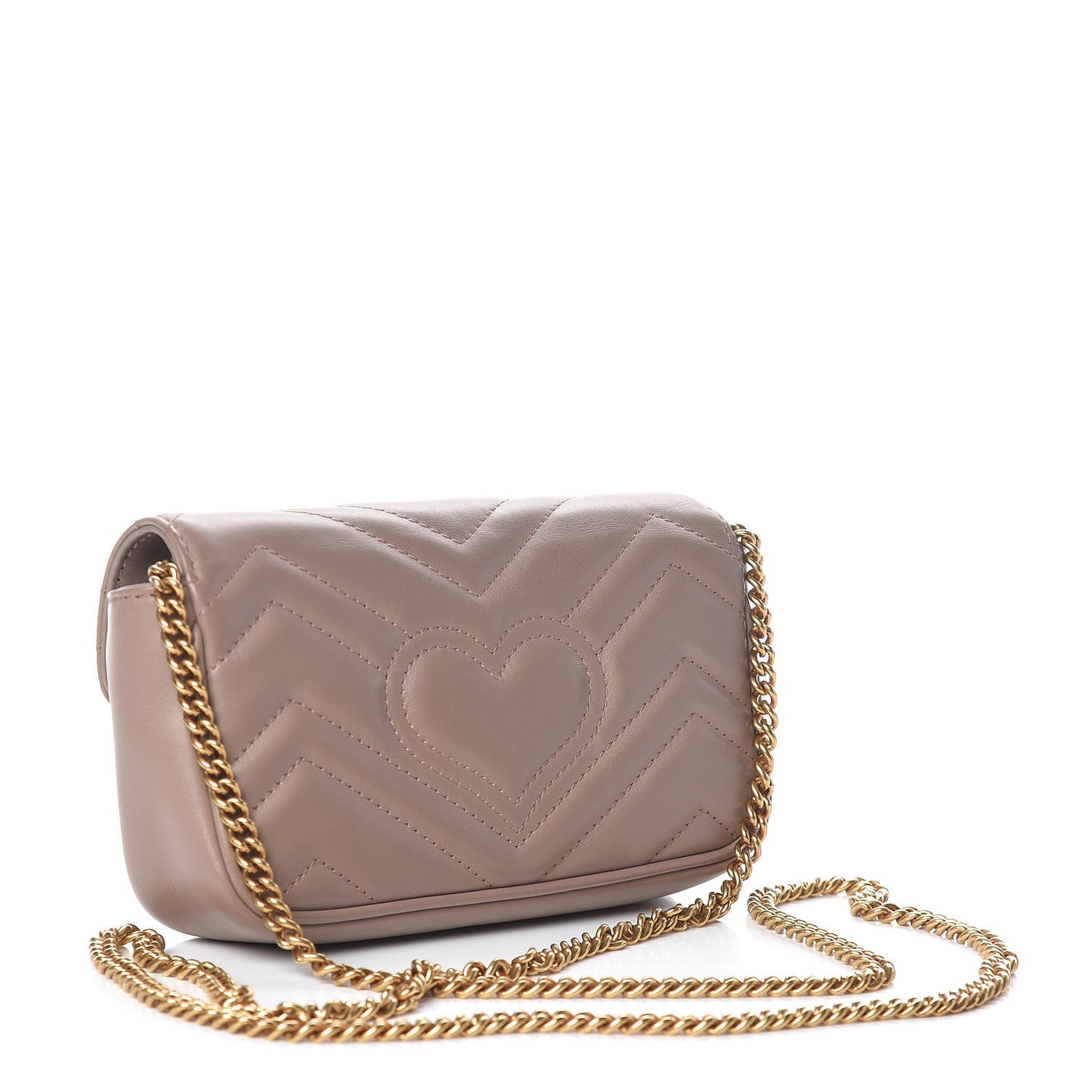 Calfskin Matelasse Super Mini GG Marmont Shoulder Bag Porcelain Rose
