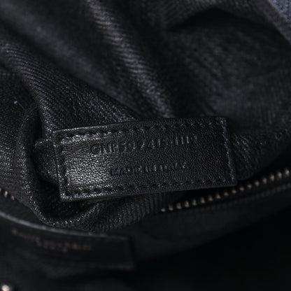 Saint Laurent Linen Calfskin Rive Gauche Tote Black 7 of 9