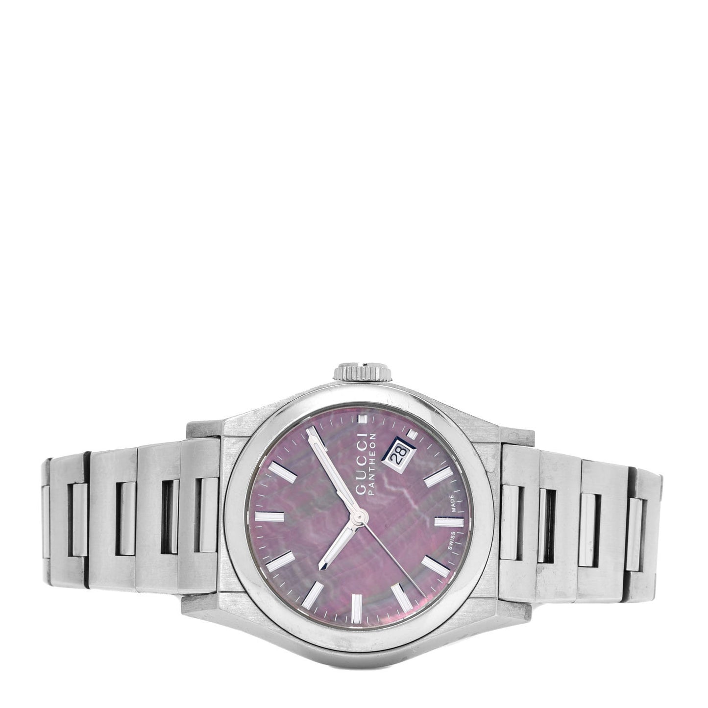 Stainless Steel Black Mother of Pearl 36mm Pantheon Quartz Watch
