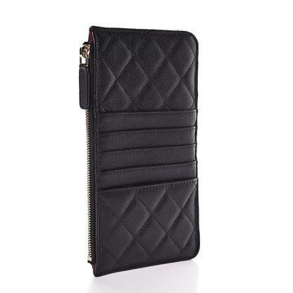 Chanel Caviar Quilted Classic Flat Wallet Pouch Black 3 of 8