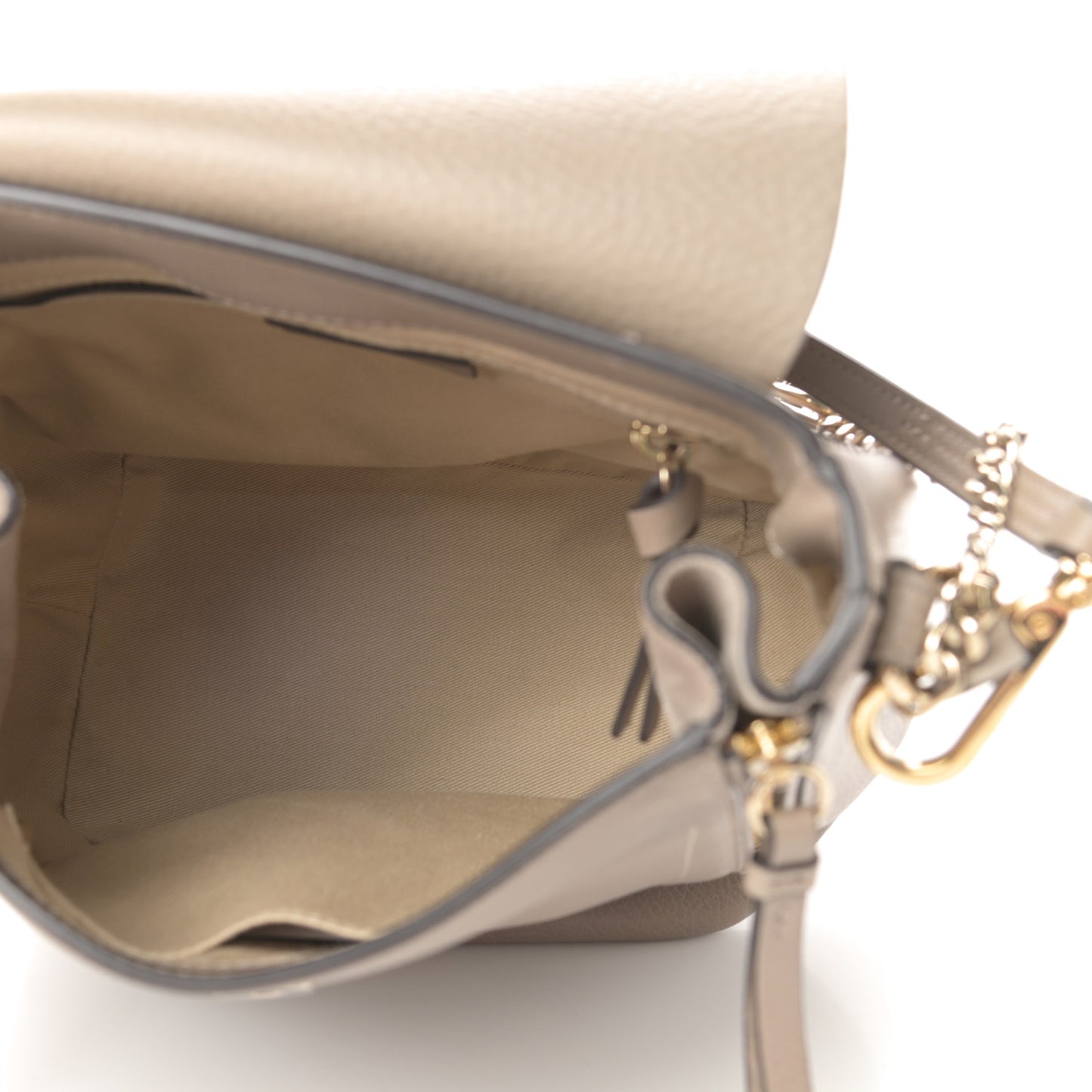 Suede Calfskin Small Faye Backpack Motty Grey