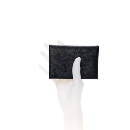 Hermes Epsom Calvi Duo Card Case Bleu Indigo 2 of 9