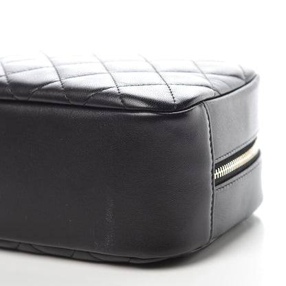 Chanel Lambskin Quilted Medium Curvy Pouch Cosmetic Case Black 6 of 11