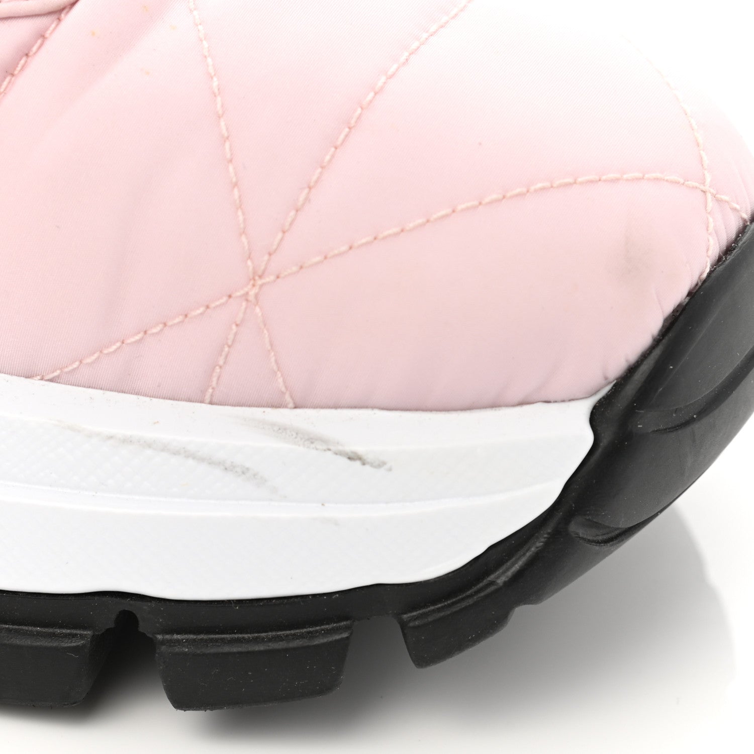 Prada Re-Nylon Piuma Metal Triangle Logo Quilted 45mm Sneakers 37.5 Alabastro 11 of 12