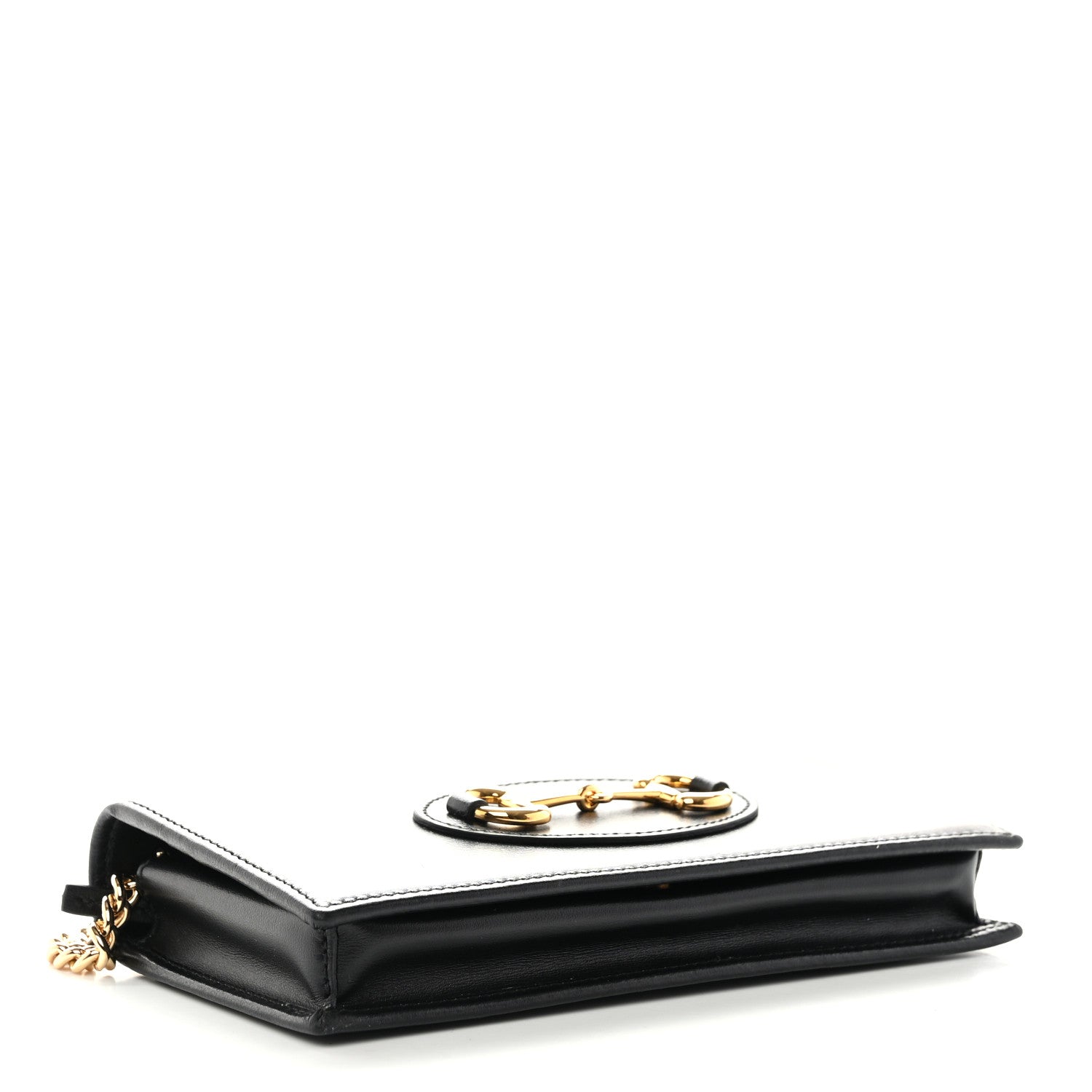 Gucci Boarded Plutone Calfskin Horsebit 1955 Wallet On Chain Black 4 of 11