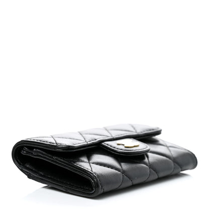 Chanel Lambskin Quilted Flap Card Holder Wallet Black 4 of 11