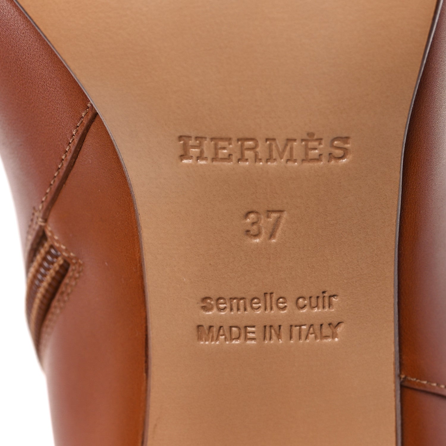 Hermes Calfskin Saint Germain Ankle Boots 37 Gold 7 of 9