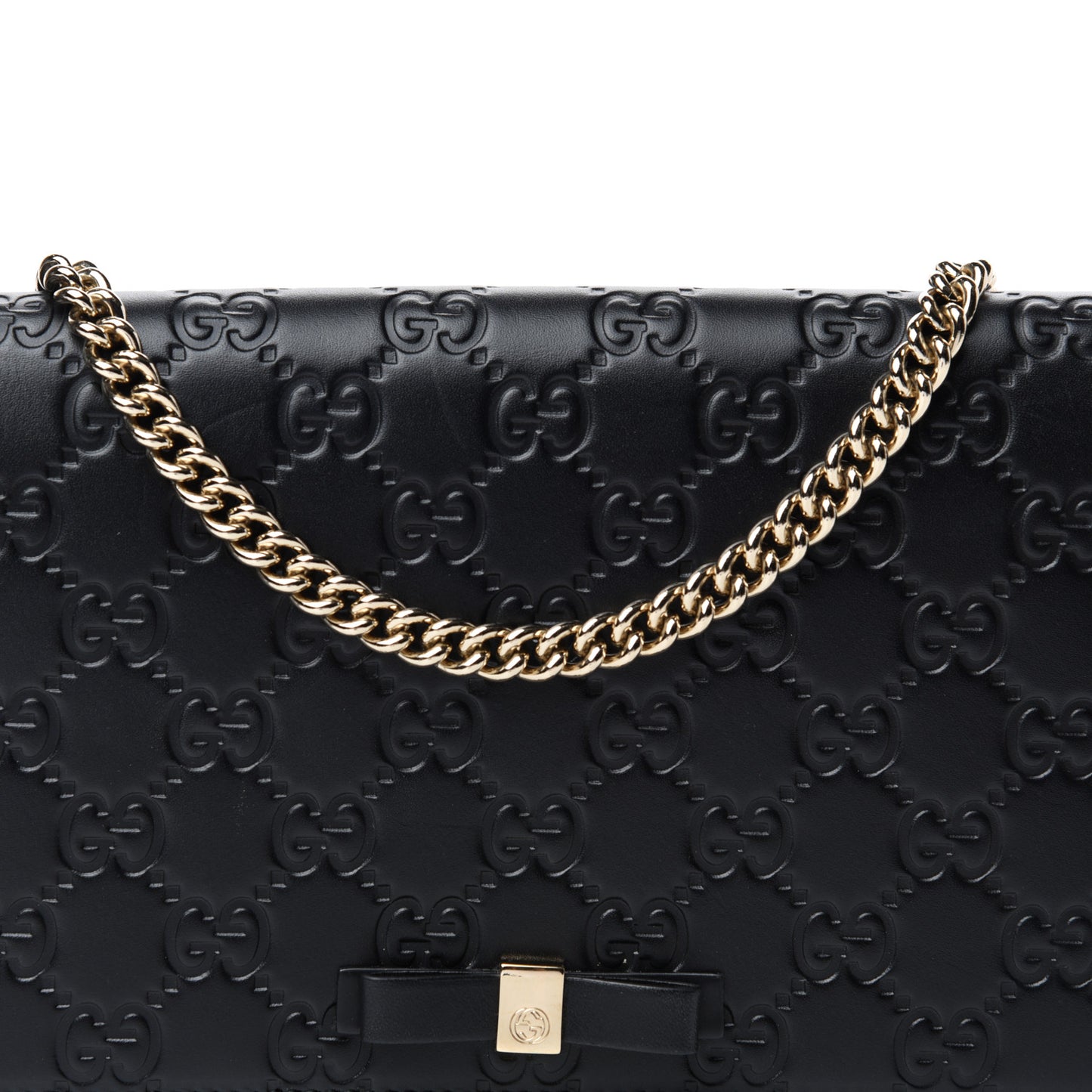 Guccissima Signature Bowy Chain Wallet Black