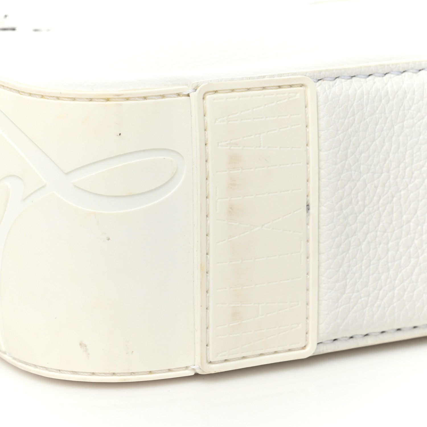 Christian Louboutin Grained Calfskin Rubber Ruisbuddy Messenger Bag White 10 of 11