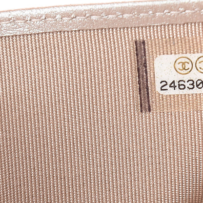 Chanel Metallic Caviar Chevron Quilted Compact Flap Wallet Light Gold 8 of 9