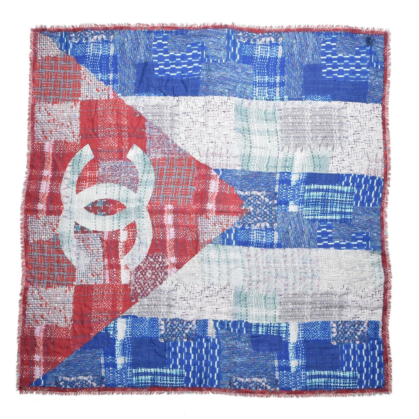 Cashmere CC Square Scarf Red Blue