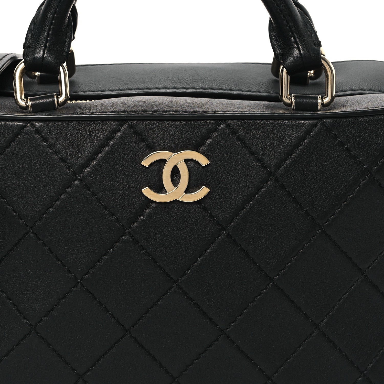 Chanel Calfskin Quilted Travel Kit Vanity Case Black 8 of 12