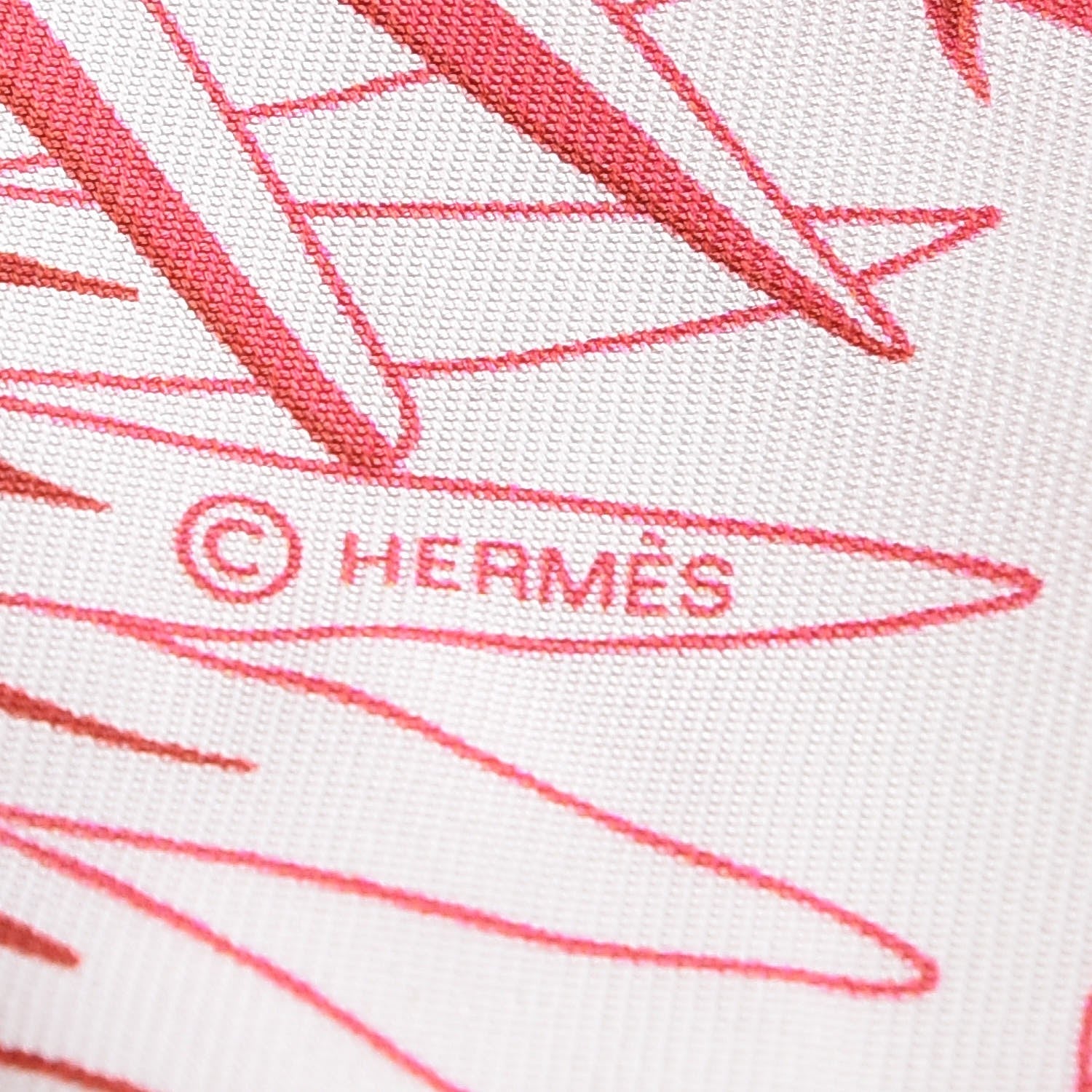 Hermes Silk Mythiques Phoenix Coloriages Twilly Blanc Corail Blue Jean 4 of 5
