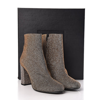 Saint Laurent Glitter Babies Zip Boots 36.5 Black Gold 11 of 11
