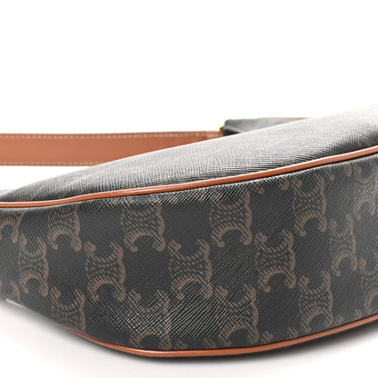 Celine Triomphe Canvas Calfskin Ava Shoulder Bag Tan 10 of 11