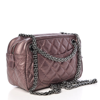Chanel Metallic Aged Calfskin Quilted Small Reissue Camera Case Rose Fonce 3 of 18