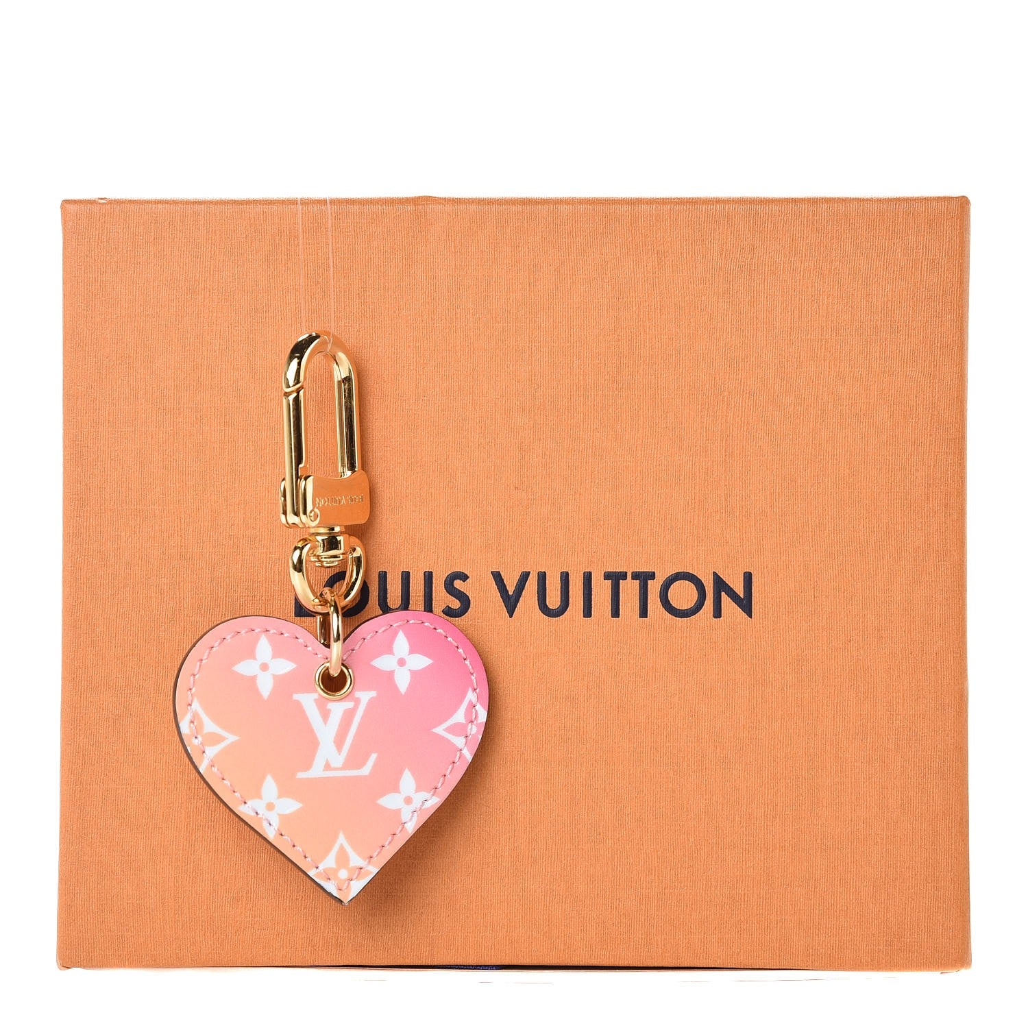 Louis Vuitton Vernis Degrade Love Lock Heart Key Holder Bag Charm Pink White 4 of 4