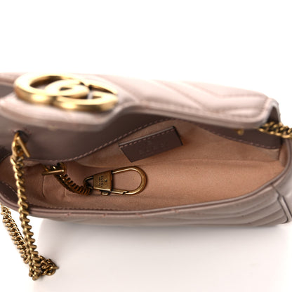 Gucci Calfskin Matelasse Super Mini GG Marmont Shoulder Bag Porcelain Rose 5 of 11