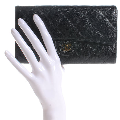 Chanel Caviar Quilted Large Flap Wallet Black 2 of 9