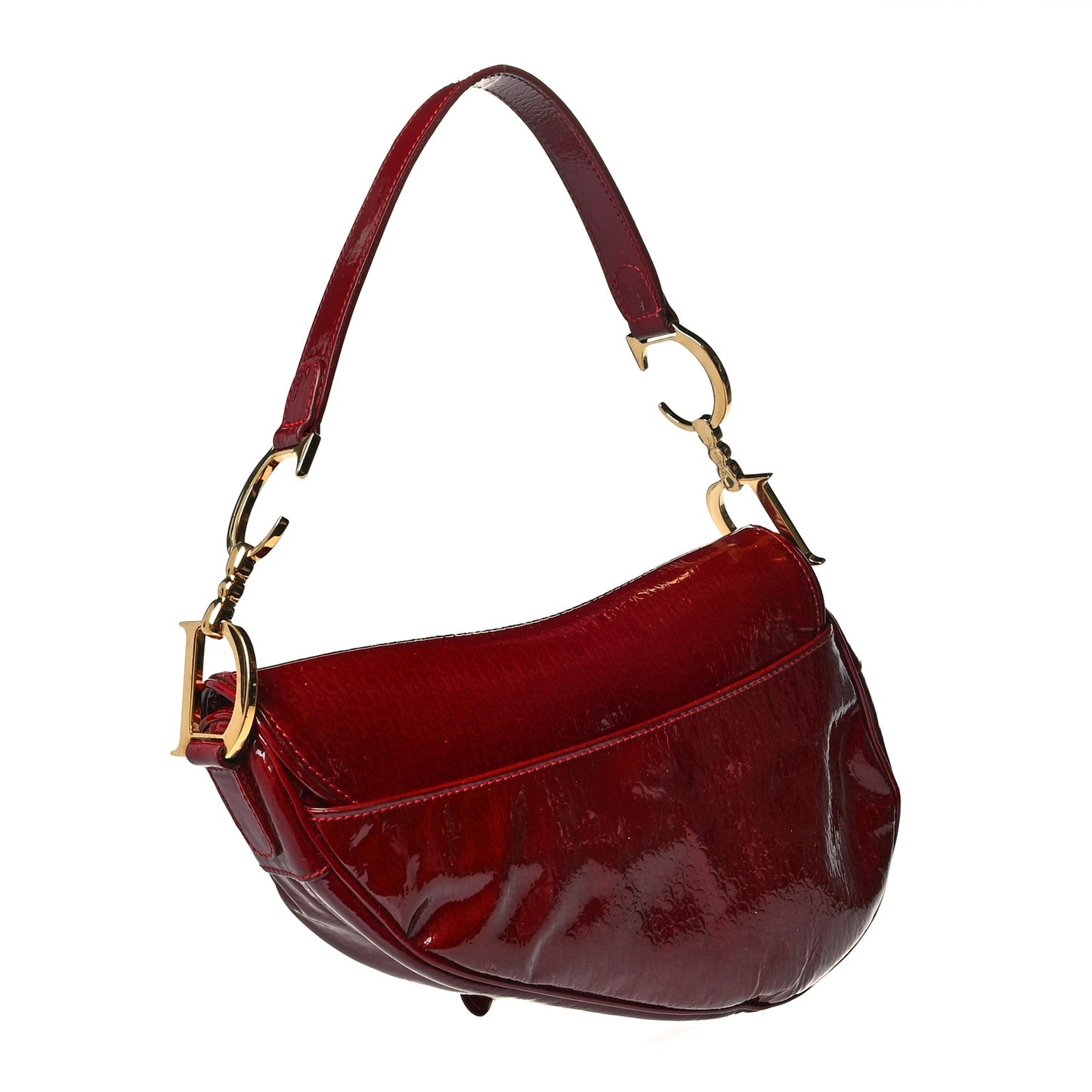 Patent Diorissimo Saddle Bag Dark Red