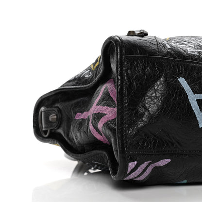 Balenciaga Agneau Graffiti All Over Classic Hardware City Black Multicolor 7 of 8