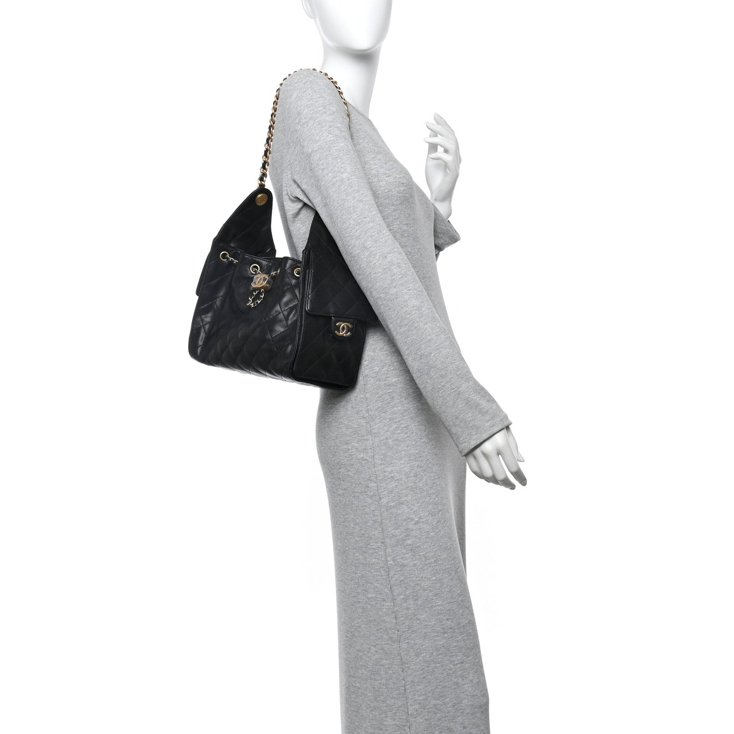 Caviar Quilted Small Chanel 25 Handbag Black