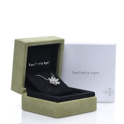 Van Cleef & Arpels 18K White Gold Diamond Small Lotus Pendant Necklace 6 of 6