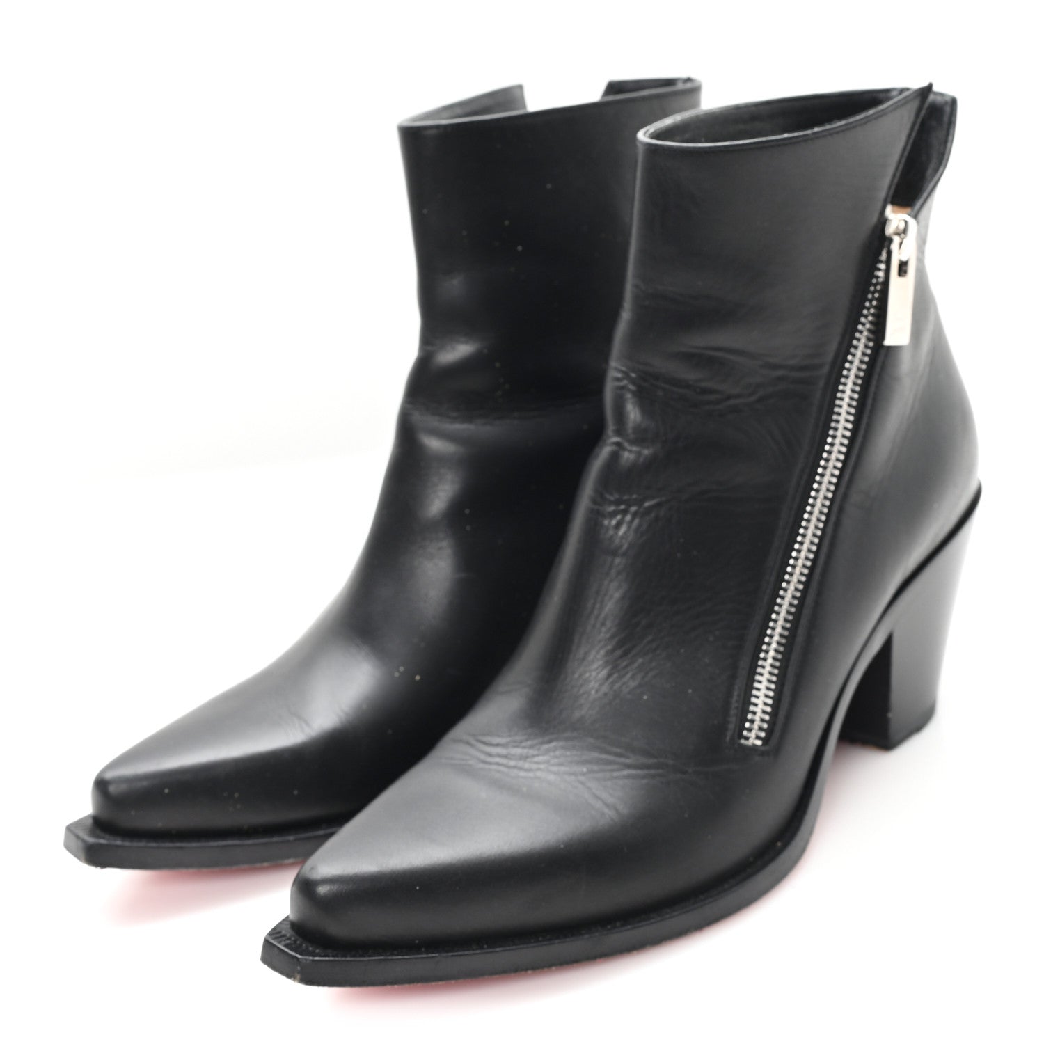 Christian Louboutin Calfskin Santiazip 65 Ankle Bootie 38.5 Black 4 of 9