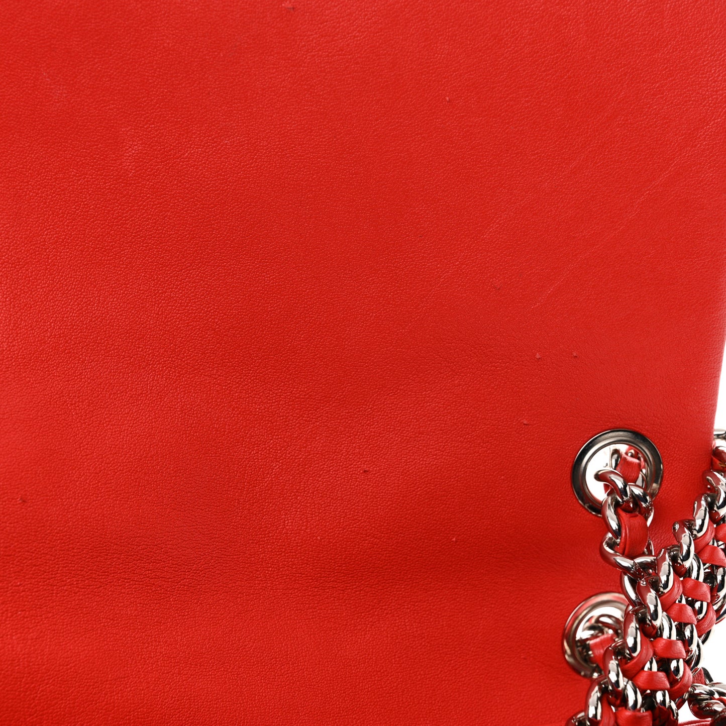 Washed Lambskin Quilted Maxi Chain Around Flap Red