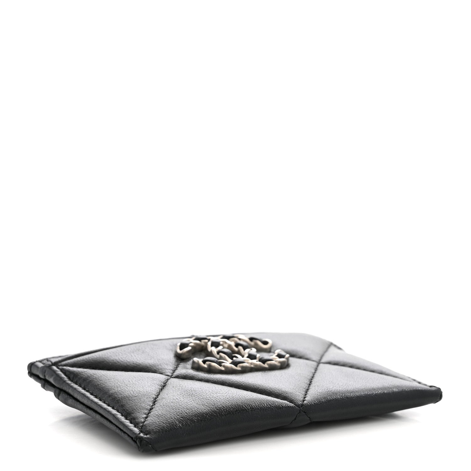 Chanel Lambskin Quilted Chanel 19 Card Holder Black 4 of 10