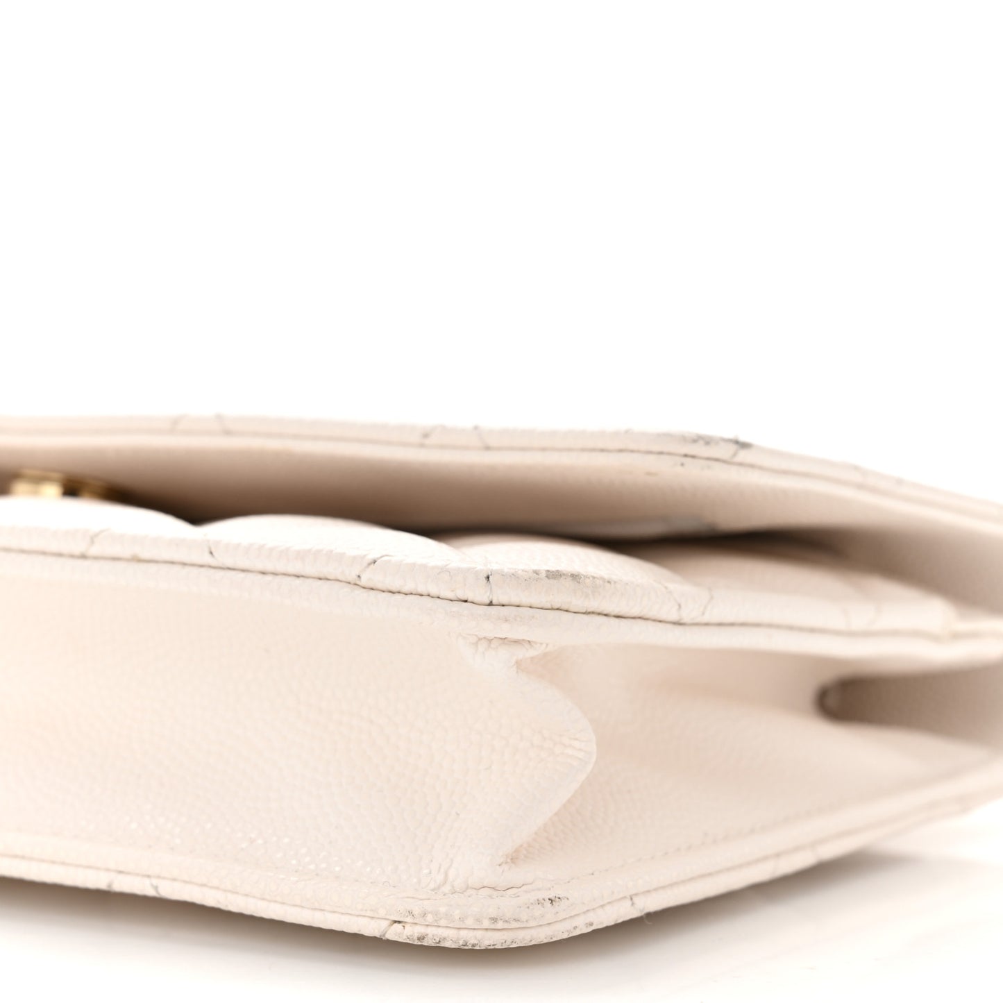 Caviar Quilted Wallet On Chain WOC White