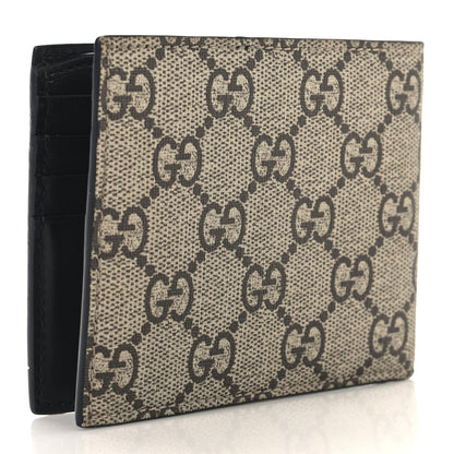 Gucci GG Supreme Monogram Selleria Calfskin Tiger Nice Bi-Fold Wallet Beige Ebony Multicolor Black 3 of 7