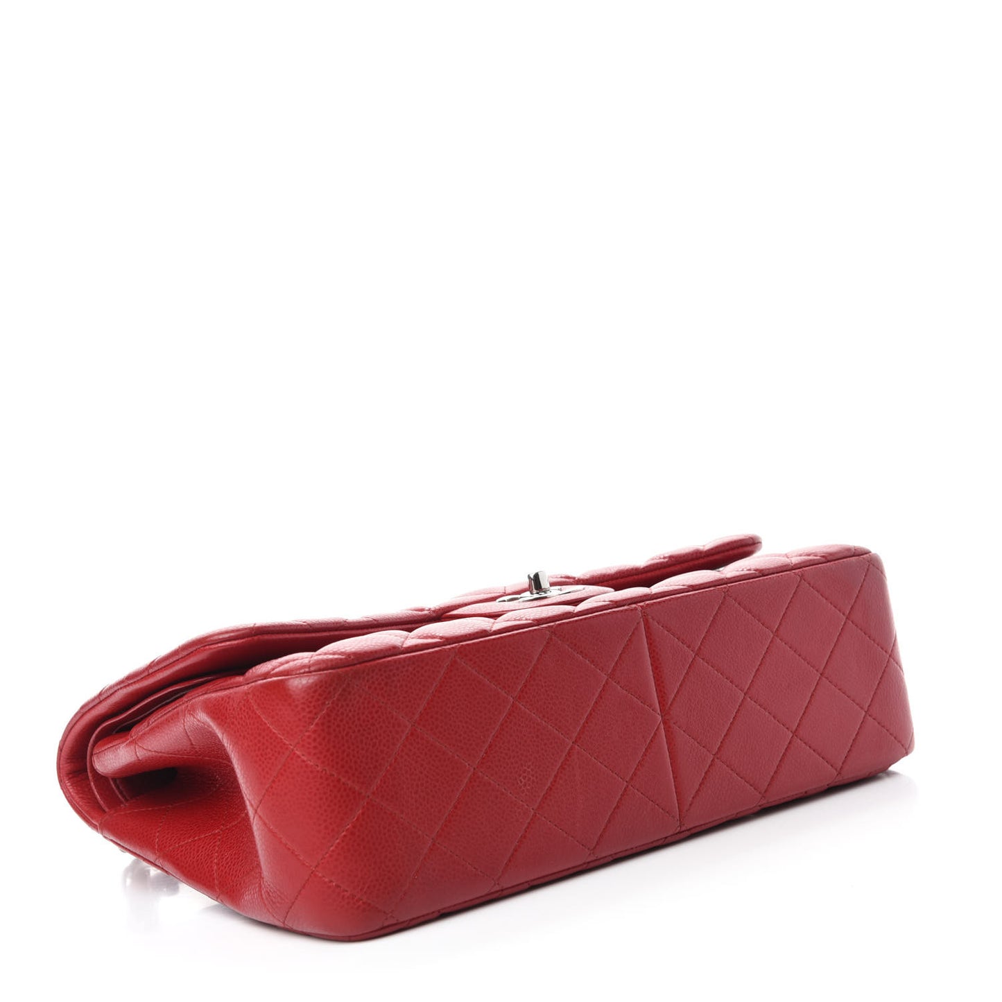 Caviar Quilted Jumbo Double Flap Red